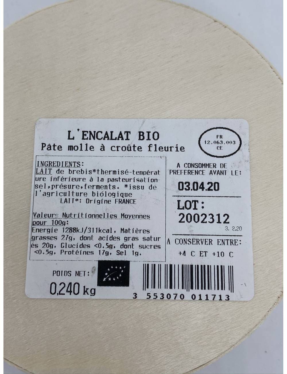 L'encalat bio 240g