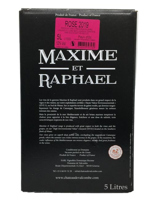 BIB Château de Valcombe rosé 5L