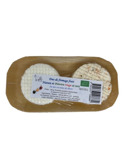 Duo de fromage frais Nature et Poivron rouge et vert 120g