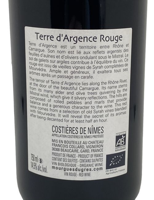Terre d'Argence rouge 75cl - Mourgues du Grès