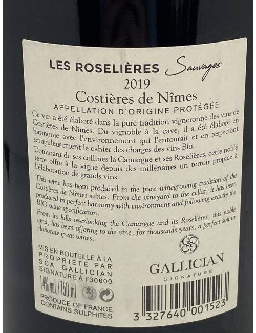 Les Roselières sauvages rouge 75cl - Gallician