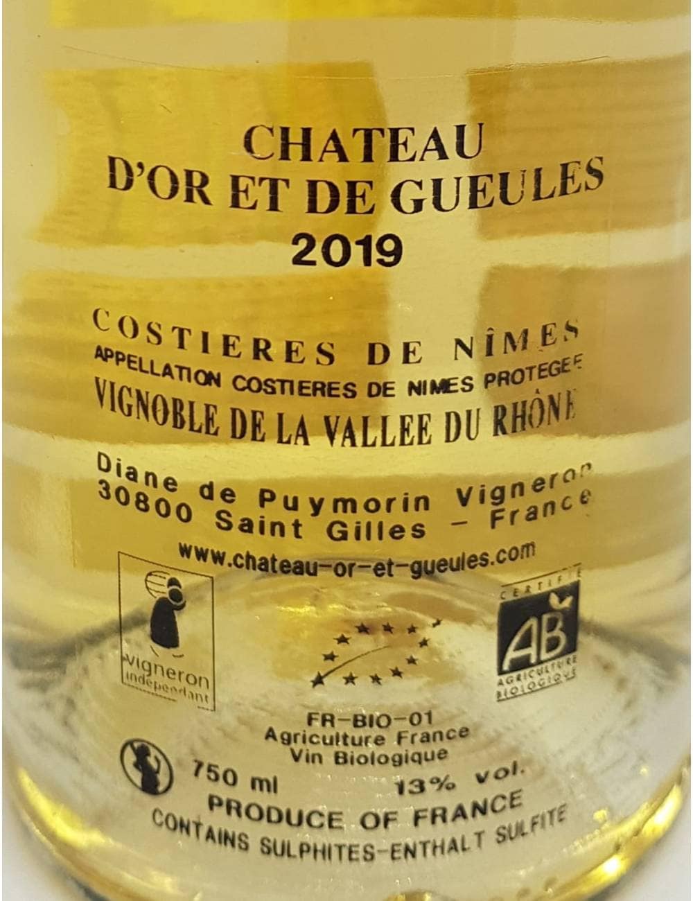 Les Cimels blanc 75cl - Château d'Or et de Gueules