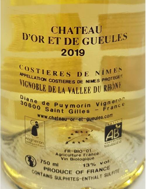 Les Cimels blanc 75cl - Château d'Or et de Gueules