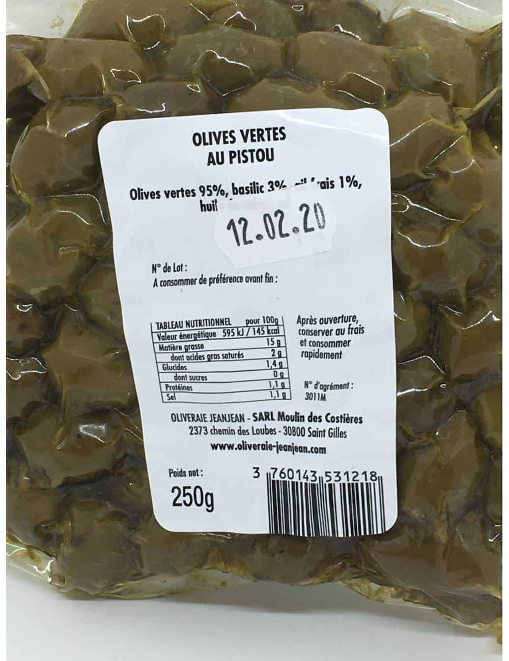 Olives vertes Pistou 250g