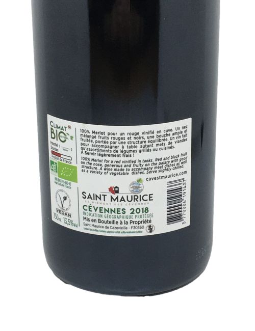 Climat Bio Cévenol rouge 75cl - Saint Maurice
