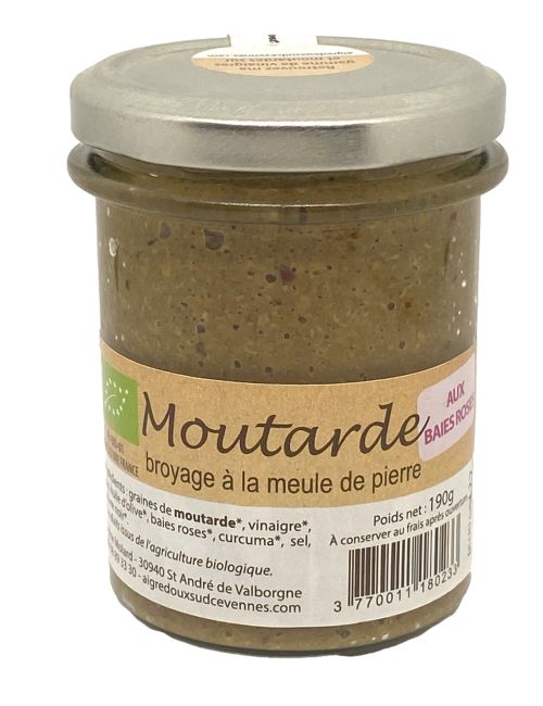 Moutarde aux baies roses 190g