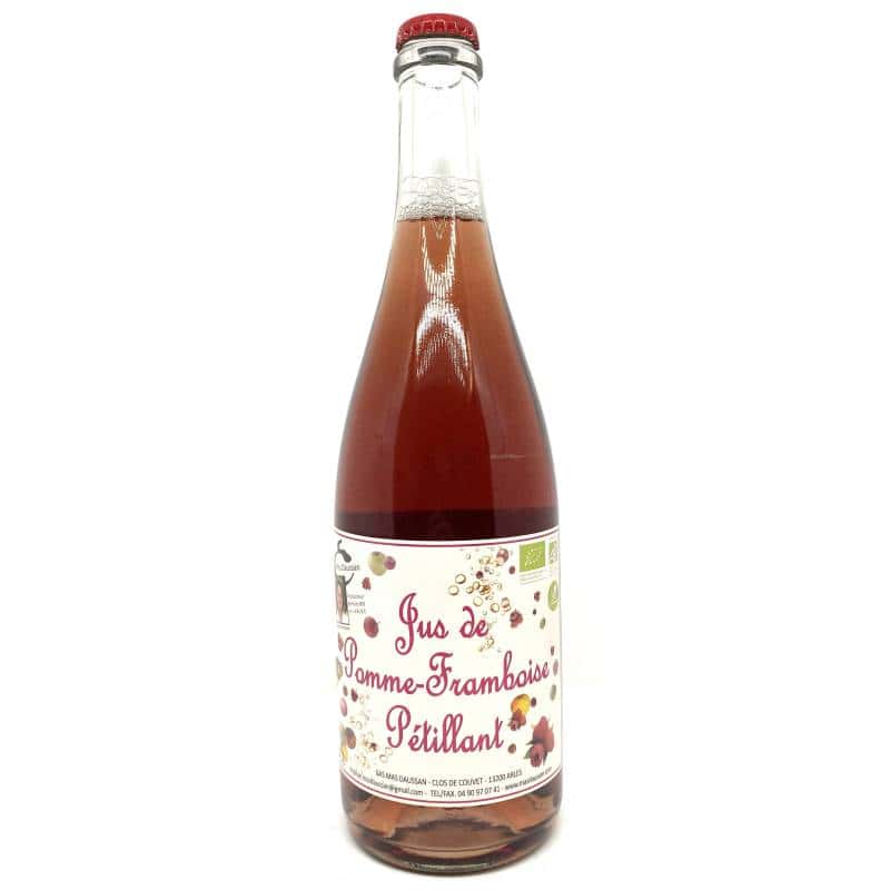 Jus de pomme framboise pétillant Bio 75cl