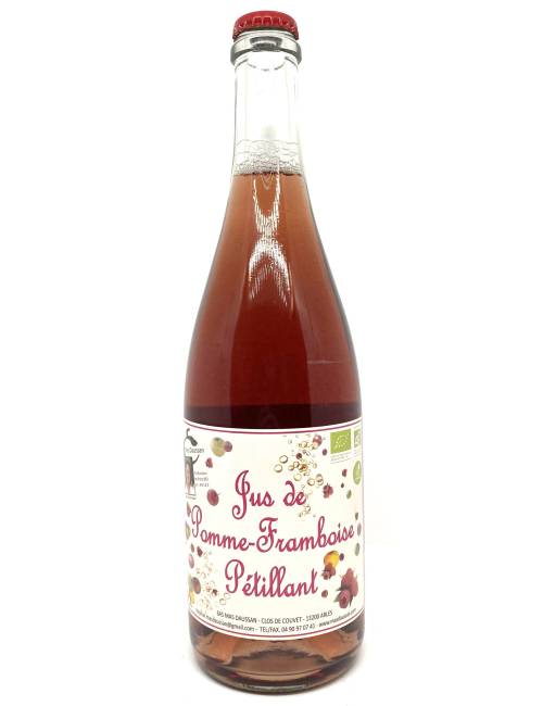 Jus de pomme framboise pétillant Bio 75cl