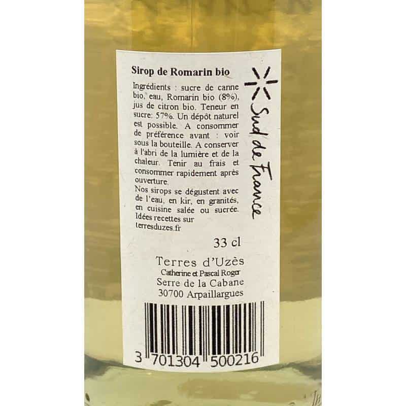 Sirop de romarin bio 33cl