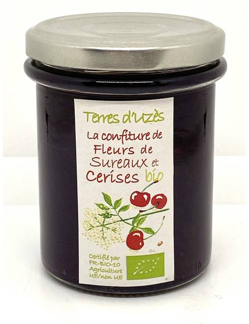 Confiture fleurs de sureaux et cerises bio 200G