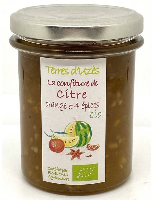 Confiture de Citre, orange et 4 épices bio 200G