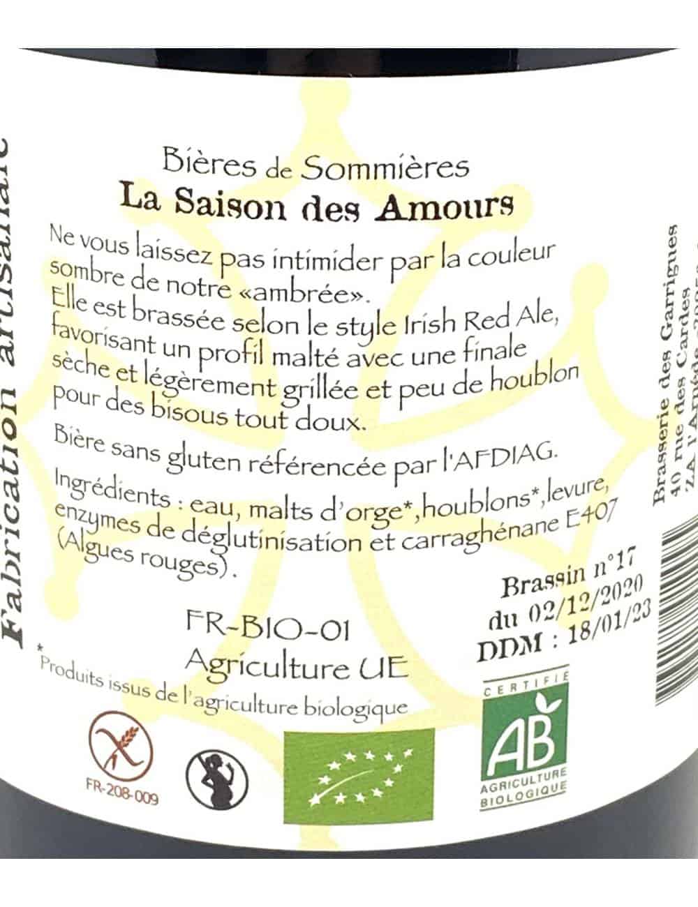 Saison des amours 75cl - Brasserie des garrigues