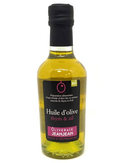 Huile d'olive Thym et Ail Bio 25cl