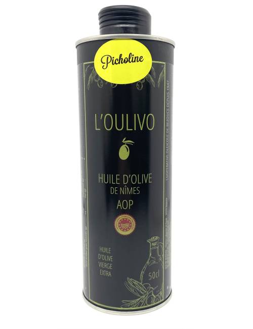 Huile d'olive de Nîmes Picholine en métal 50cl