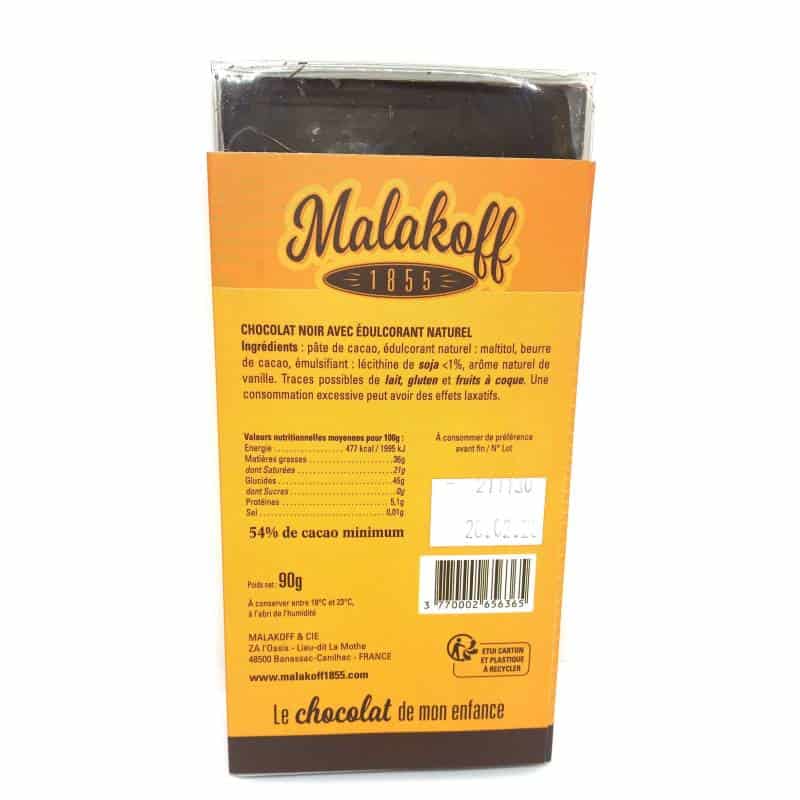 Tablette Noir sans sucres 90g