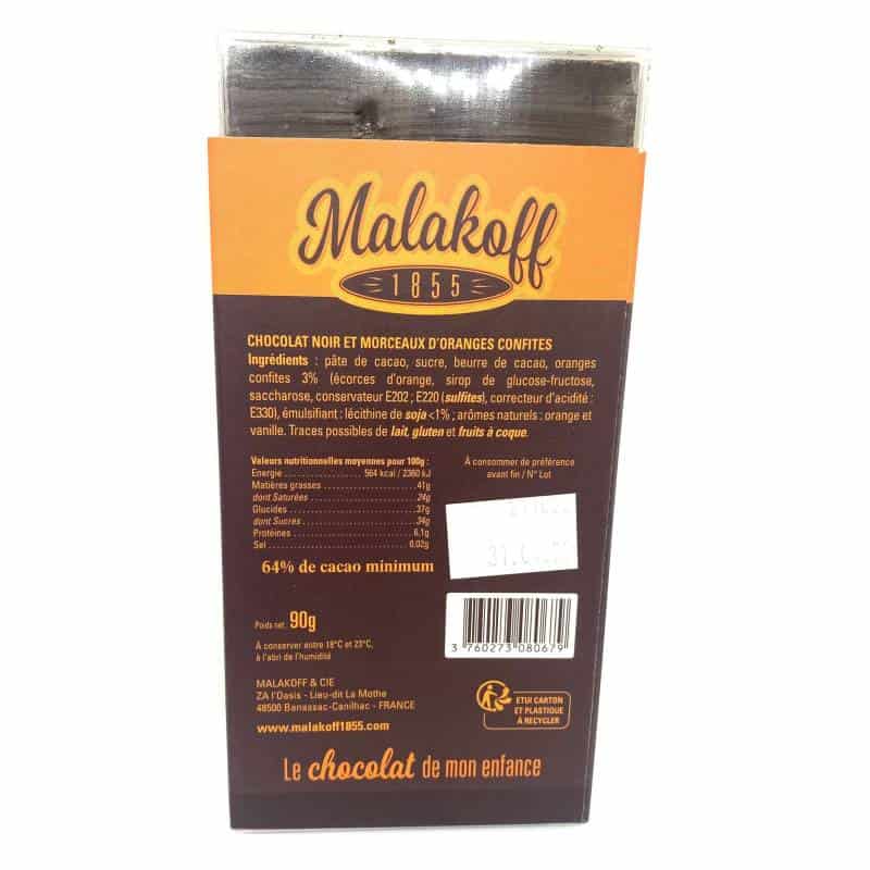 Tablette Noir orangettes 90g