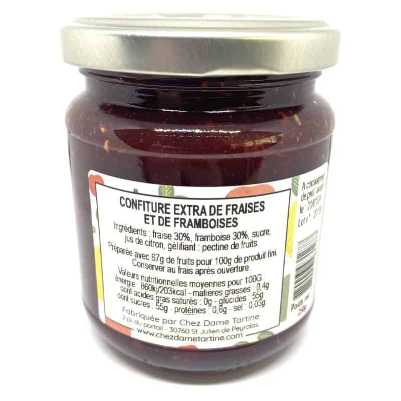 Confiture de fraise framboise 250g