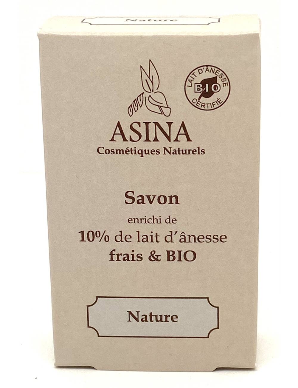 Savon nature lait d'ânesse bio 100g