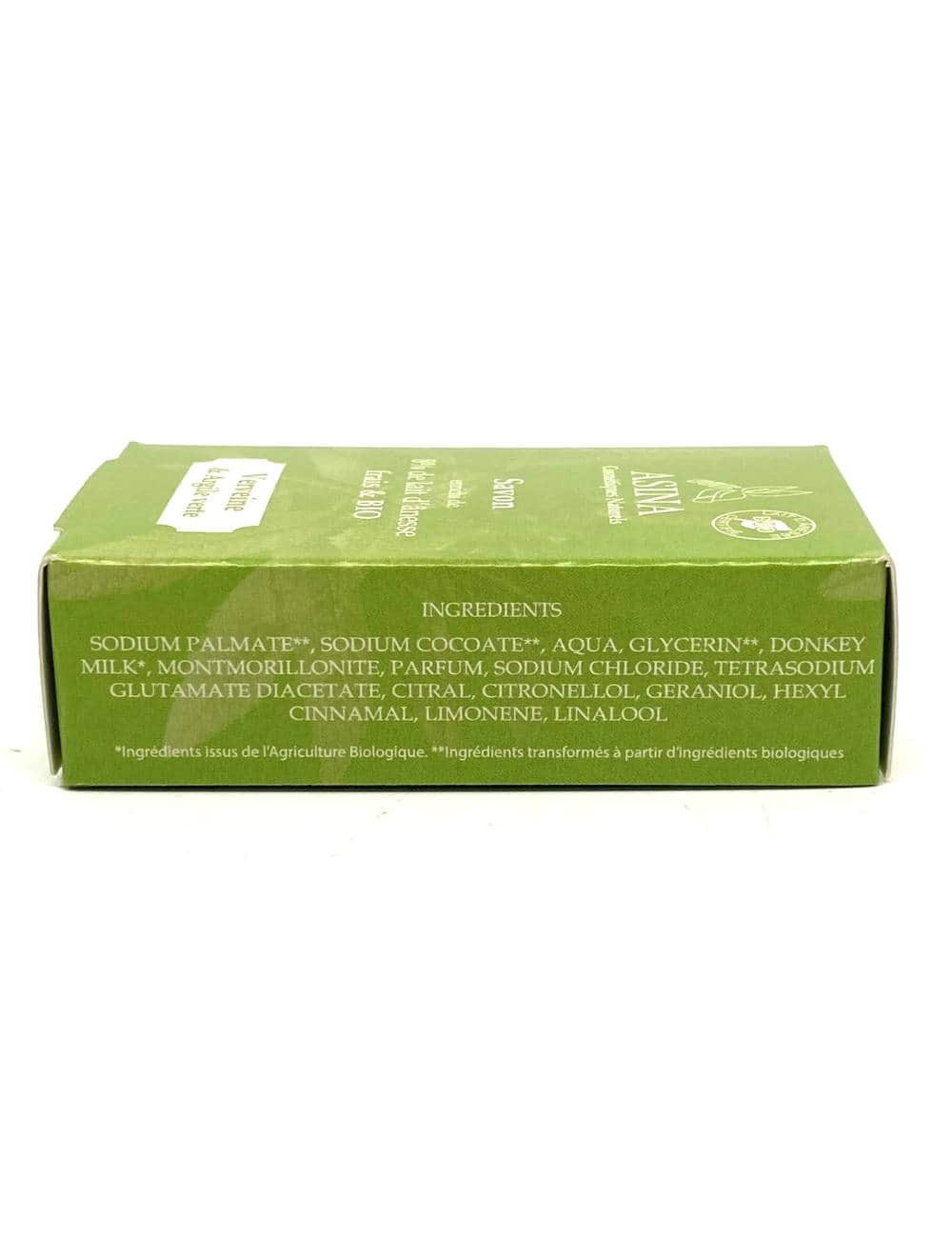 Savon verveine et argile verte lait d'ânesse bio 100g