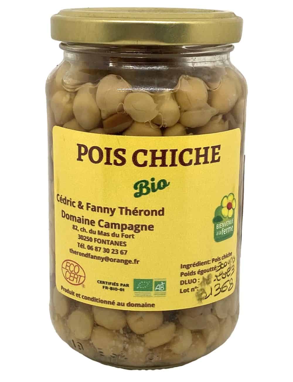 Pois chiches cuit pot bio 300g