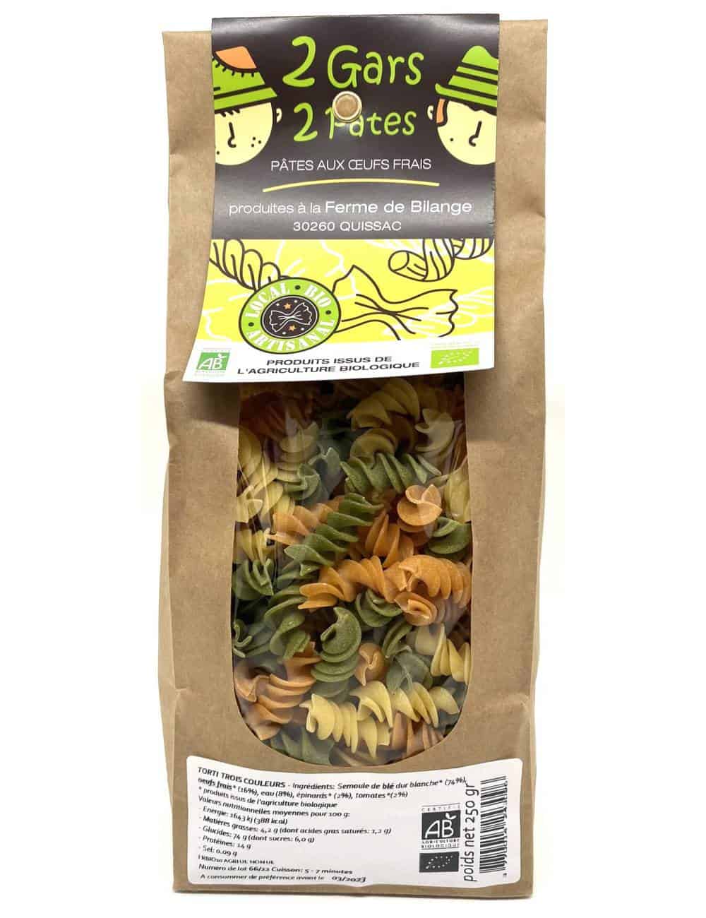 Torti trois couleurs bio 250g