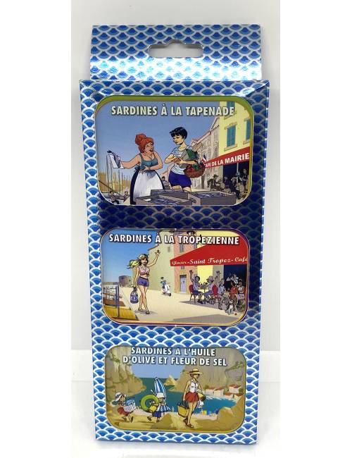 Coffret 3 boîtes de sardines tapenade 3x115g