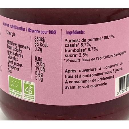 Dessert Pomme/cassis Framboise 210g