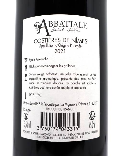 Abbatiale rouge 75cl - Vignerons Créateurs