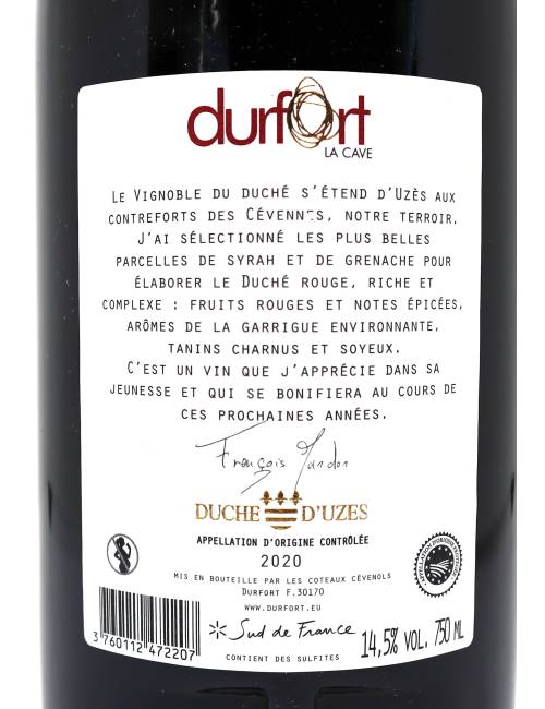 Le Duché rouge 75cl - Durfort