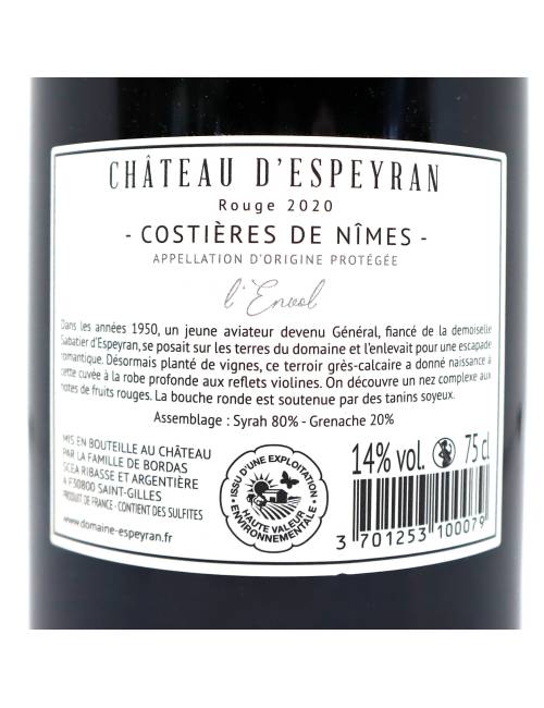 L'Envol rouge 75cl - Domaine d'Espeyran