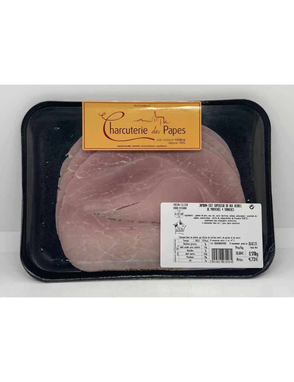 Jambon cuit 4 tranches