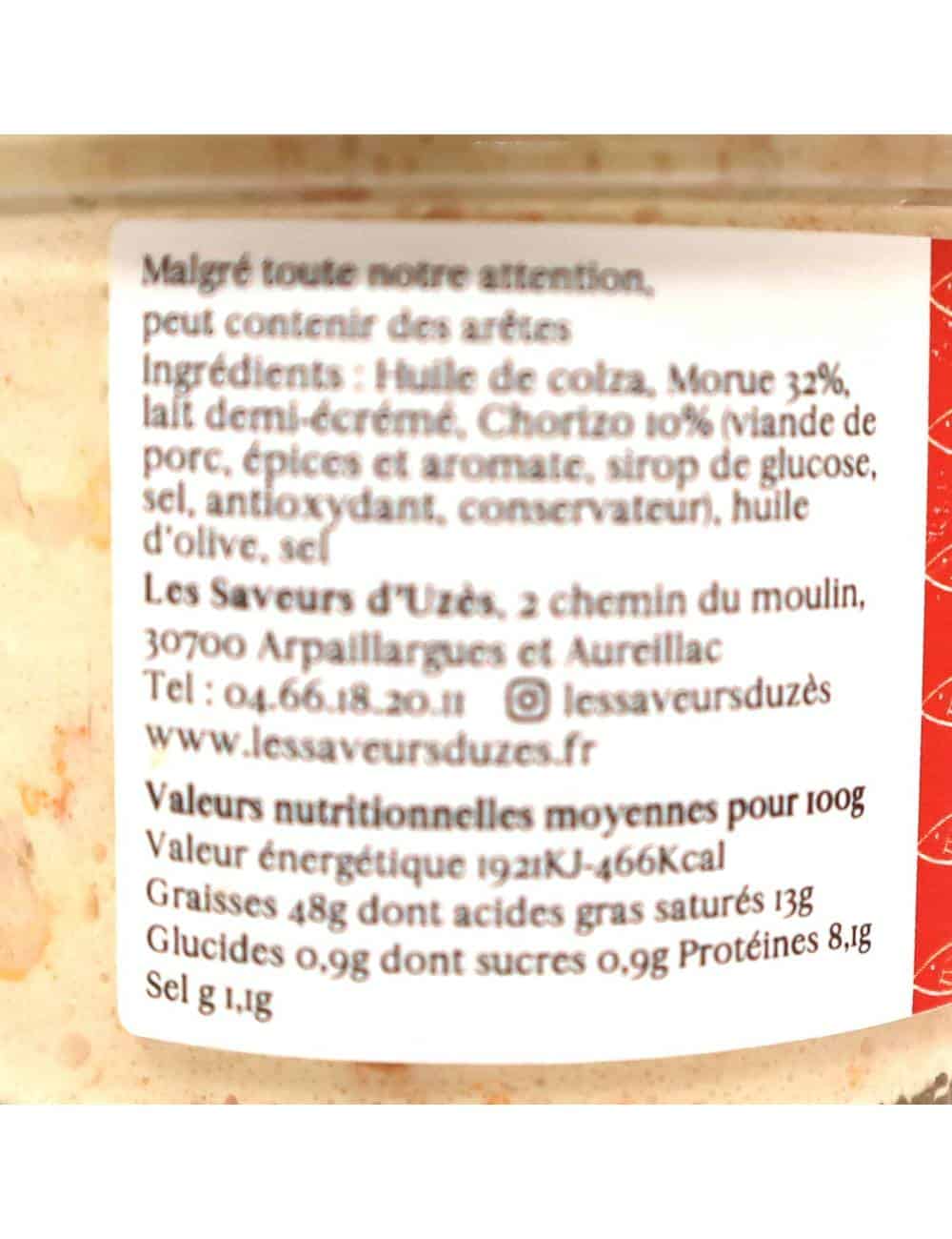 Brandade de morue au chorizo 100g