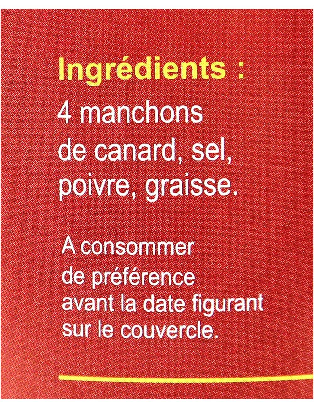 Confit de canard 4 manchons 600g