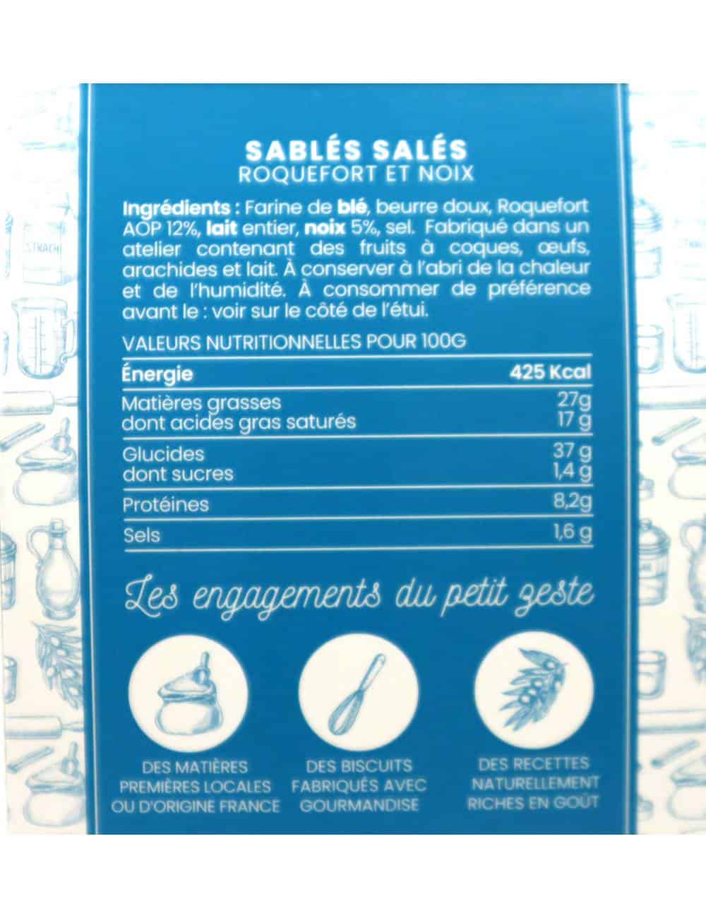 Sablés roquefort et noix 100g