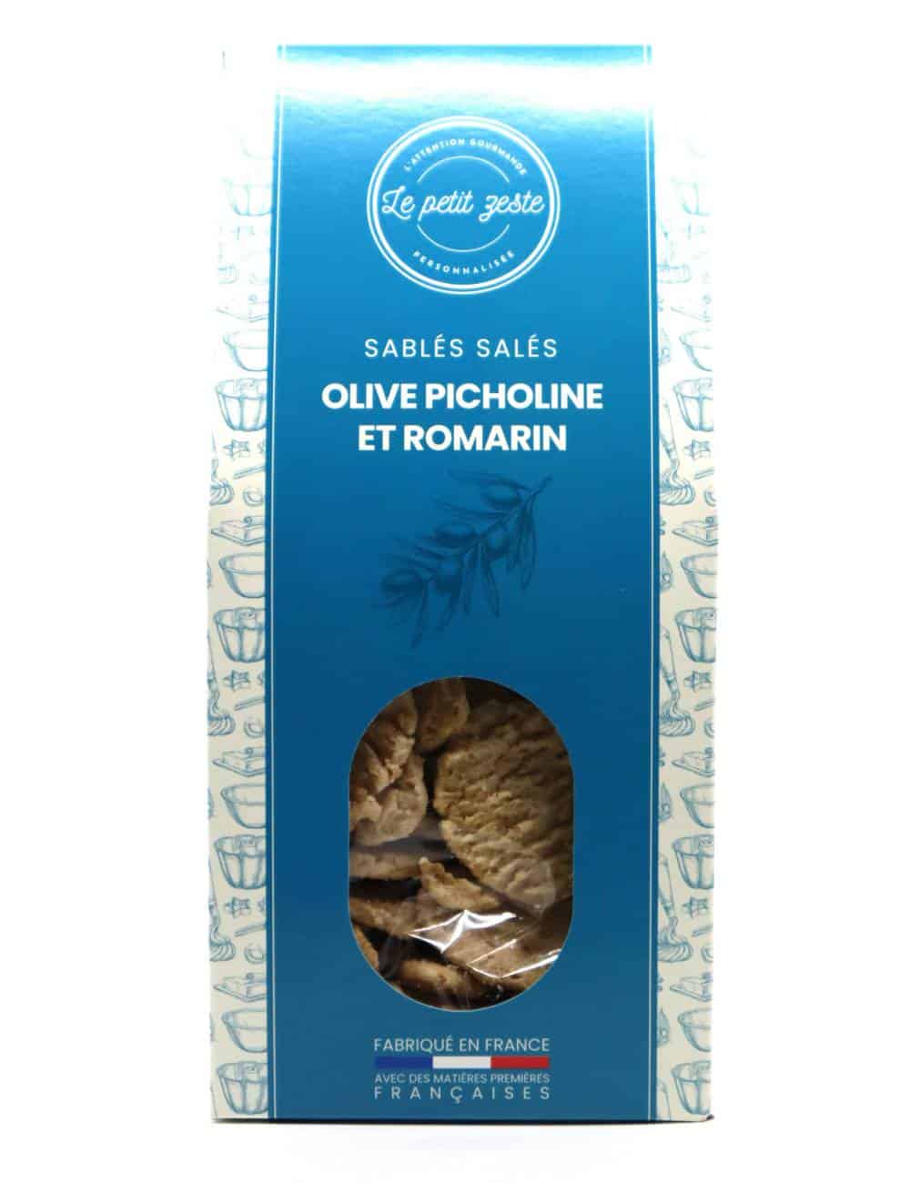 Sablés aux olives picholines et romarin 100g