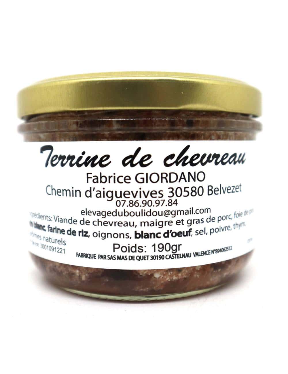 Terrine de chevreau 190g