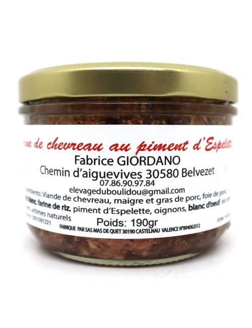Terrine de chevreau au piment d'Espelette 190g