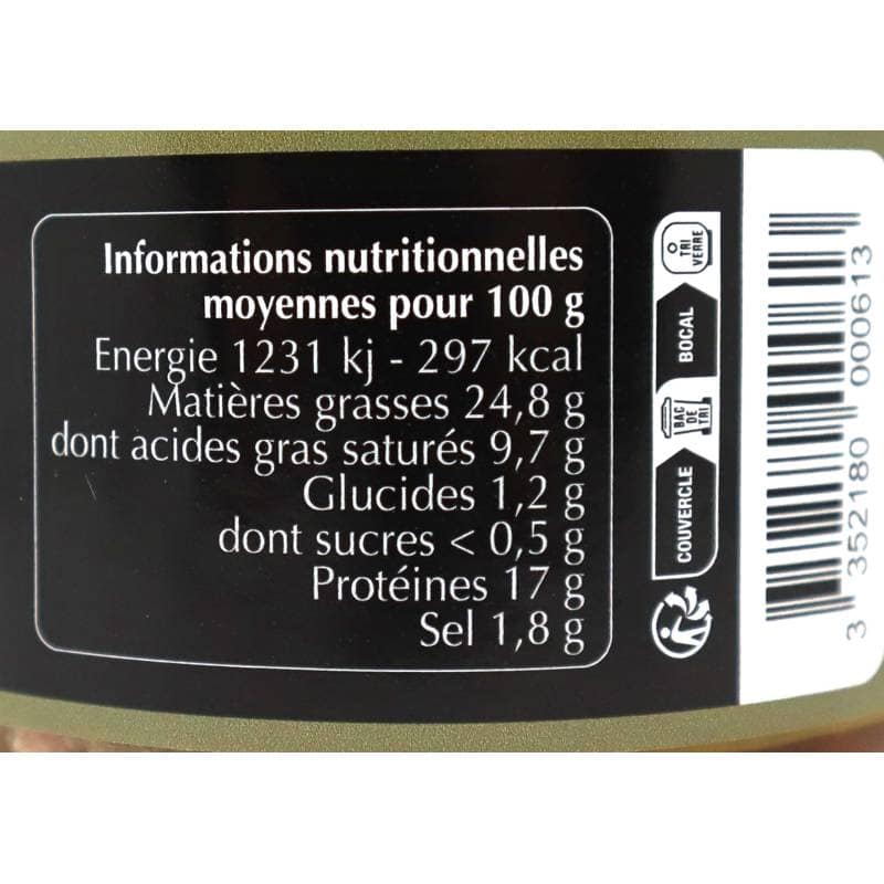 Verrine de confit de foie de porc 180 gr