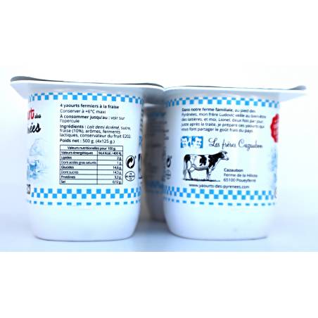 Yaourt fermier Fraise 4x125g