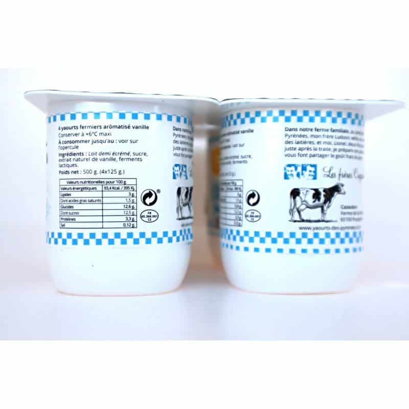Yaourt fermier Vanille 4x125g
