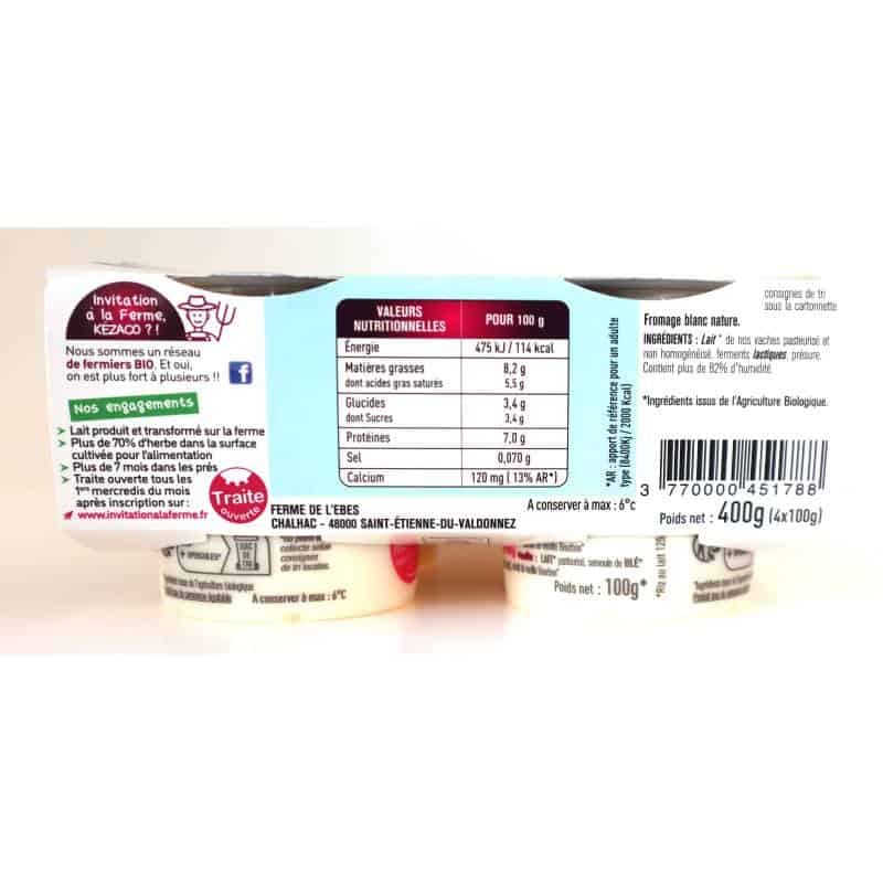 Fromage Blanc Bio Nature 4x125g