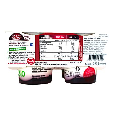 Yaourt Bio Fruits Rouges 4x125g