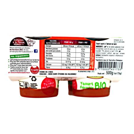Yaourt Bio Abricot du Gard 4x125g