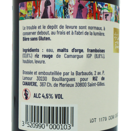 Bière rouge au riz rouge et framboise Bio