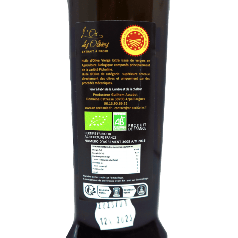 Huile d'olive AOP Nîmes bio 50cl