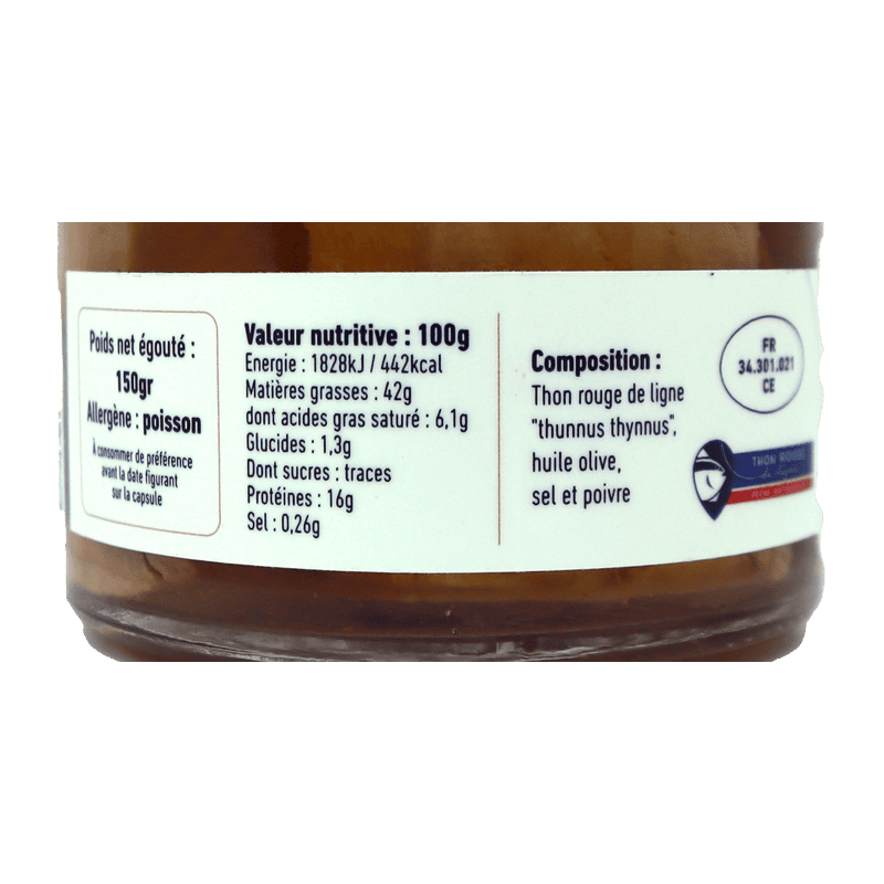 Thon rouge à l'huile d'olive 150g