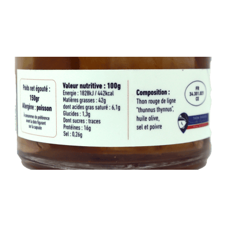 Thon rouge à l'huile d'olive 150g