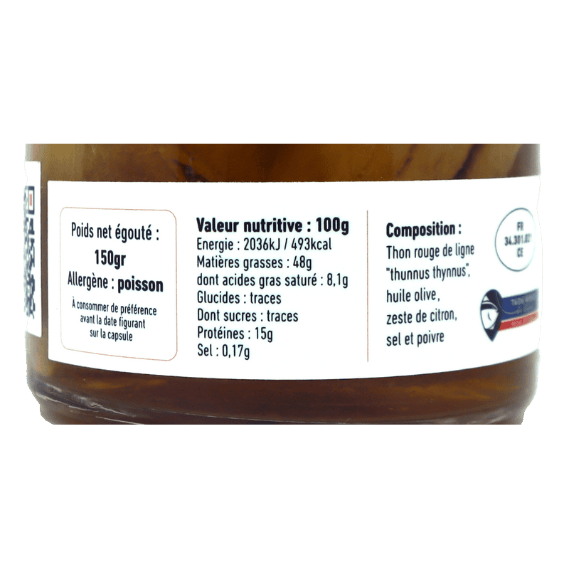 Thon rouge Zeste de citron 150g