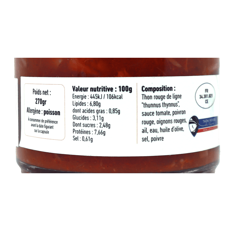 Thon rouge sauce cuisinée au poivron 270g