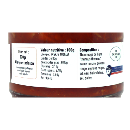 Thon rouge sauce cuisinée au poivron 270g